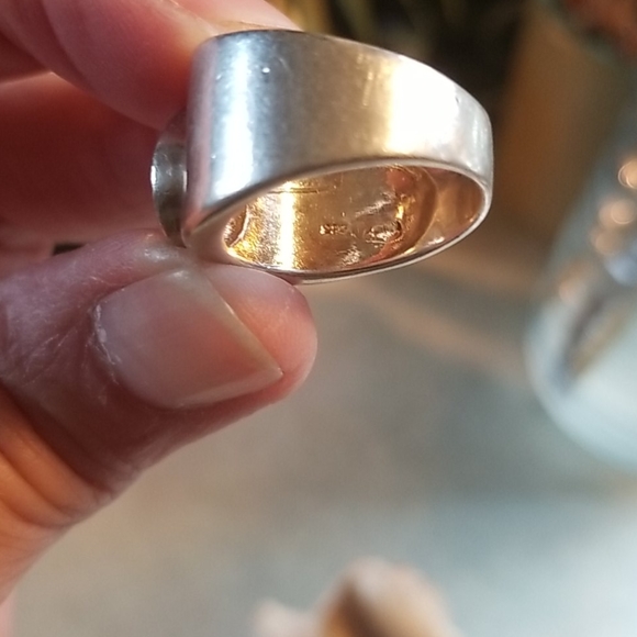 925 WIDE BANDED RING W/BIG PEAR SHAPED CZ - Picture 3 of 5